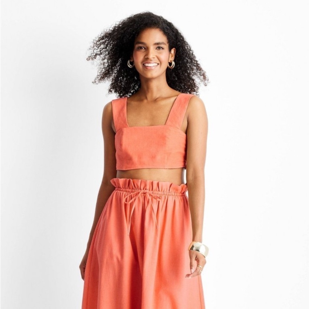 Women's Linen Square Neck Crop Top - Future Collective™ with Jenny K. Lopez 🆕